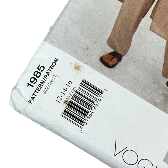 Vogue Attitudes Pattern 1985 Misses' Petite Duster Jacket Dress Top & Pants Sz 1 - Picture 3 of 3